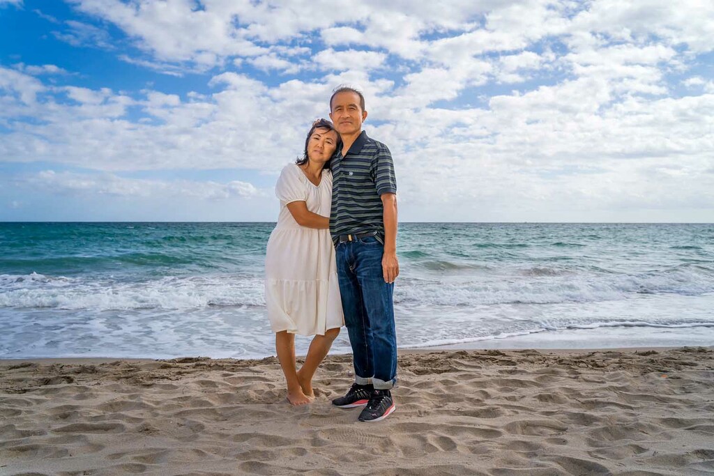 Family photoshoot by the ocean in Hollywood, FL.